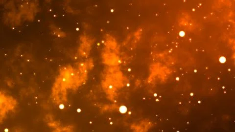 Orange Sky Clouds Particles Stock Illustration