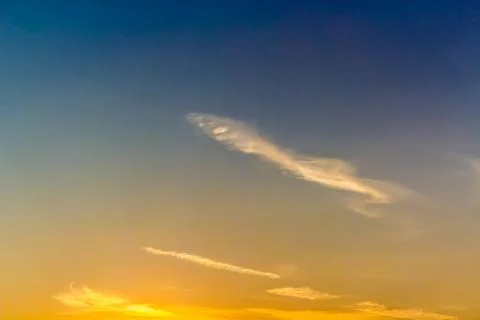 Orange sky with clouds Foto stock