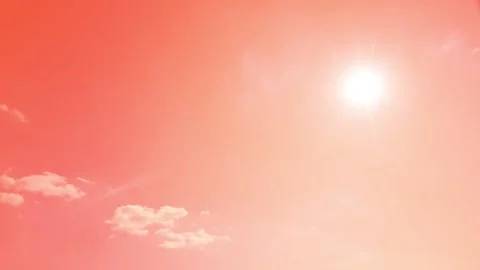 Orange sky clouds with sun Video stock 227982201