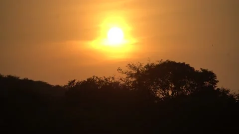 Orange sky during the evening sunset Stock Footage 230302386