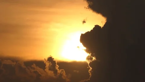 Orange sky during sunset. 4k video Stock Footage 81652412