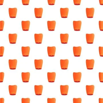 Orange sky lanterns seamless repeating pattern background Stockillustratie