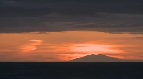 Orange Sky Mountain Stock Footage 2219010