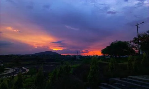 A orange sky Stock Photos