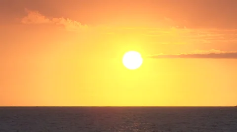 Orange Sky Sun Over Ocean Video stock 54208215