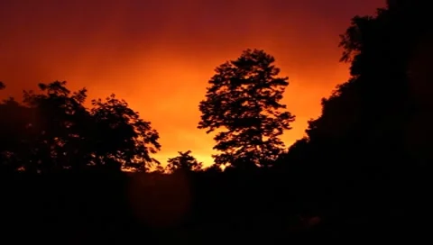 Orange sky at suset Stock Footage 7763504