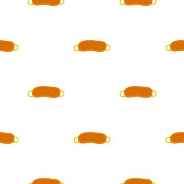 Orange sleeping mask pattern seamless Stock Illustration