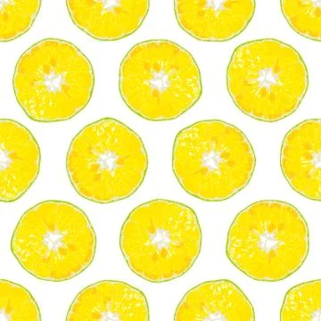 Orange slice aligned seamless background. Stock Illustration