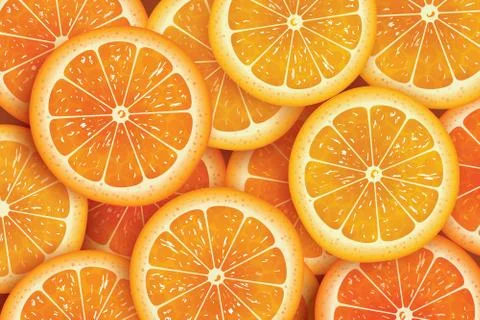 Orange slice background for summer. Illustrazione stock