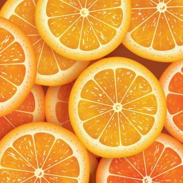 Orange slice background for summer. Stock Illustration