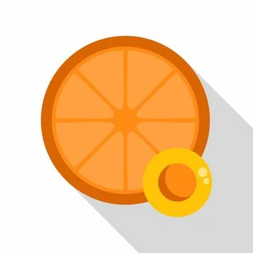 Orange slice with citrus drop flat design illustration Stock Illustration