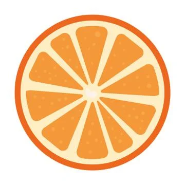 Orange slice citrus fruit on white background Illustrazione stock