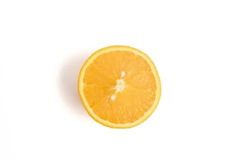 Orange slice, clipping path, isolated on white background full depth of field 스톡 사진