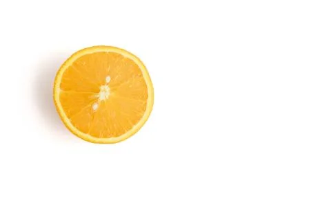 Orange slice, clipping path, isolated on white background full depth of field 스톡 사진