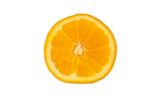 Orange slice close-up. isolate on a white background Stock Photos