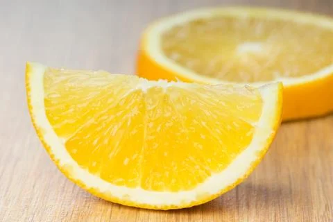 Orange slice closeup Stock Photos