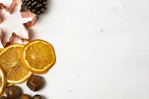 Orange slice, fruit border background Stock Photos
