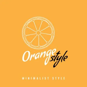 Orange slice fruit icon or symbol with line art or outline style. Minimalist 스톡 일러스트