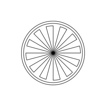 Orange Slice icon, outline style Illustrazione stock