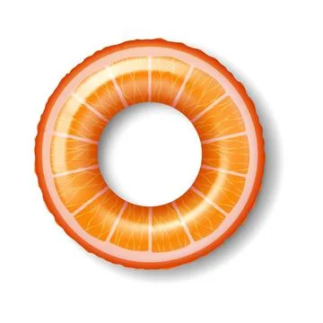Orange Slice Inflatable Ring on White Background Stock Illustration