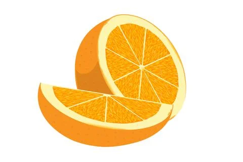 Orange slice isolated on white background Illustrazione stock