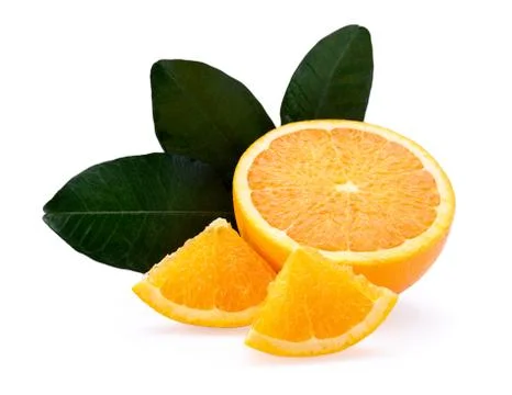 Orange slice  isolated on white background Stock Photos