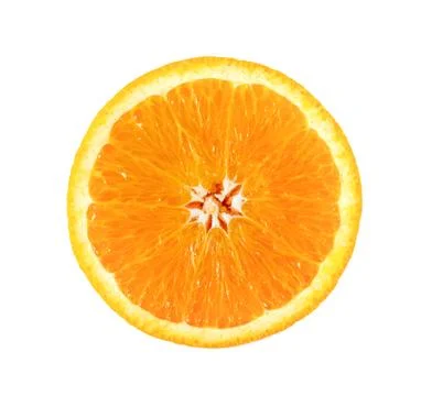 Orange slice isolated on white background. top view Stock Photos