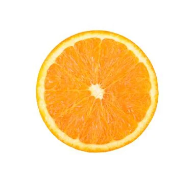 Orange slice isolated on white background. Top view Foto stock