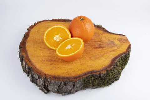 Orange slice isolated on white background, clipping path, full depth of field Stock Photos