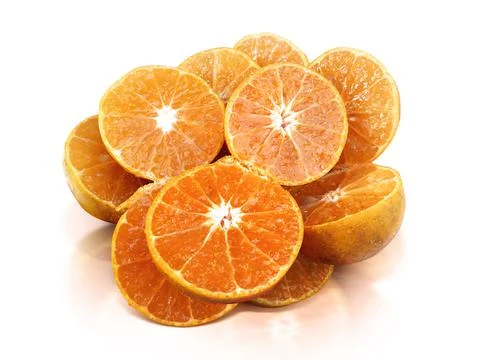 Orange slice isolated on white background Stock Photos