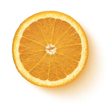 Orange slice isolated on white background, top view Stock Photos