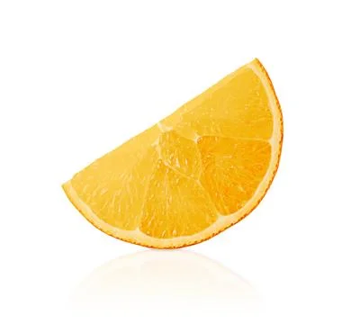 Orange slice isolated on white background, full depth of field Stock Photos