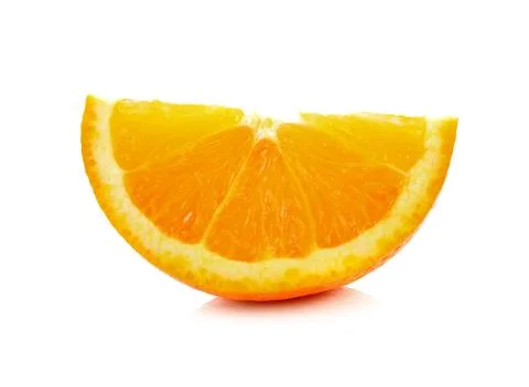 Orange slice isolated on white. Stock Photos