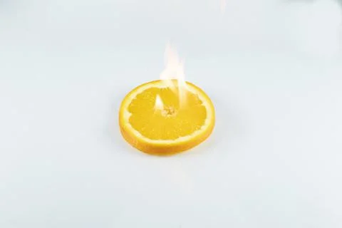 Orange slice isolated on white Stock Photos