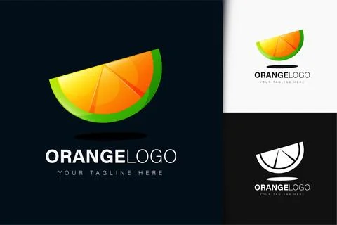 Orange slice logo design with gradient Stock Illustration