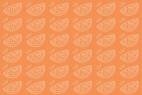 Orange Slice Outline Repeat Pattern Stock Illustration