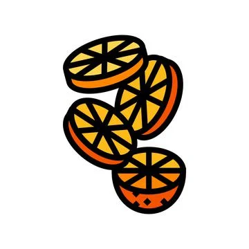 Orange slice round fall color icon vector illustration Stock Illustration