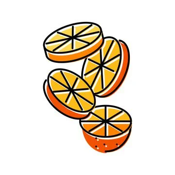 Orange slice round fall color icon vector illustration Stock Illustration