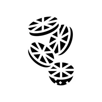 Orange slice round fall glyph icon vector illustration Stock Illustration