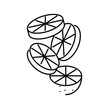Orange slice round fall line icon vector illustration Stock Illustration