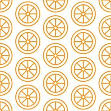 Orange slice seamless pattern, vector background. Repeated bright texture for 스톡 일러스트