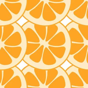 Orange slice seamless pattern vector. Summer vector illustration. Fruit juice. Stock Illustration