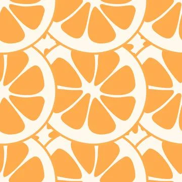 Orange slice seamless pattern vector. Summer vector illustration. Fruit juice. Stock Illustration