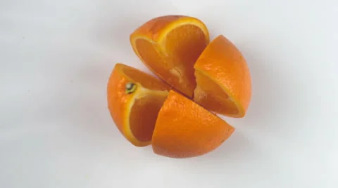 Orange slice shooting with high speed camera Stock Footage 48439193