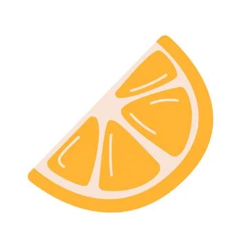 Orange slice in simple vector style Stock Illustration