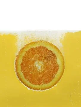 Orange slice in water Stock Photos