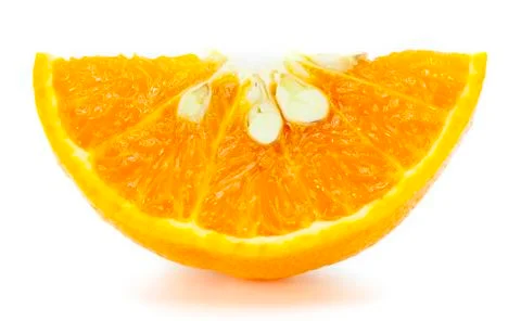 Orange slice on white background Stock Photos