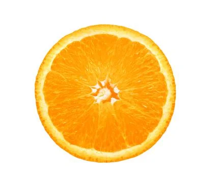 Orange slice on white background. top view Stock Photos