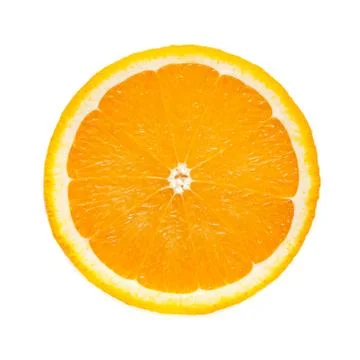 Orange slice on white Stock Photos