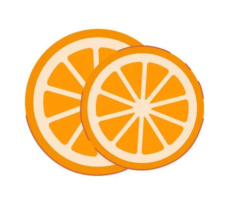Orange slice wreath decoration element isolated on white Stock Illustration